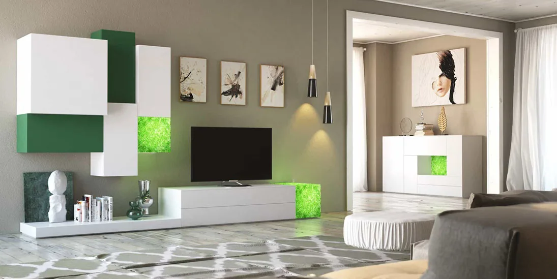 Salón moderno con mobiliario coordinado y distribución abierta, ejemplo de planificación y renovación del hogar.